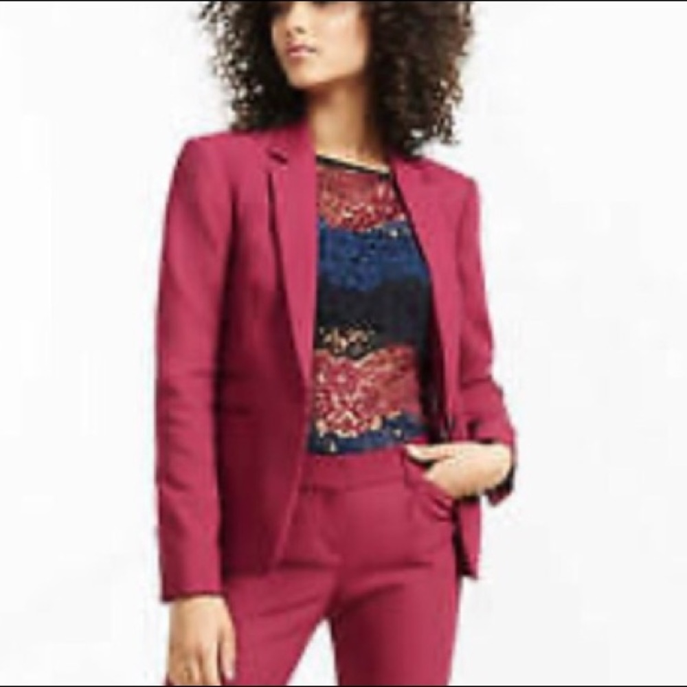 Express red (berry) suit jacket.